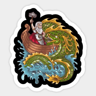 Thor and the Serpent: Jormungandr and the Viking God of Thunder Sticker